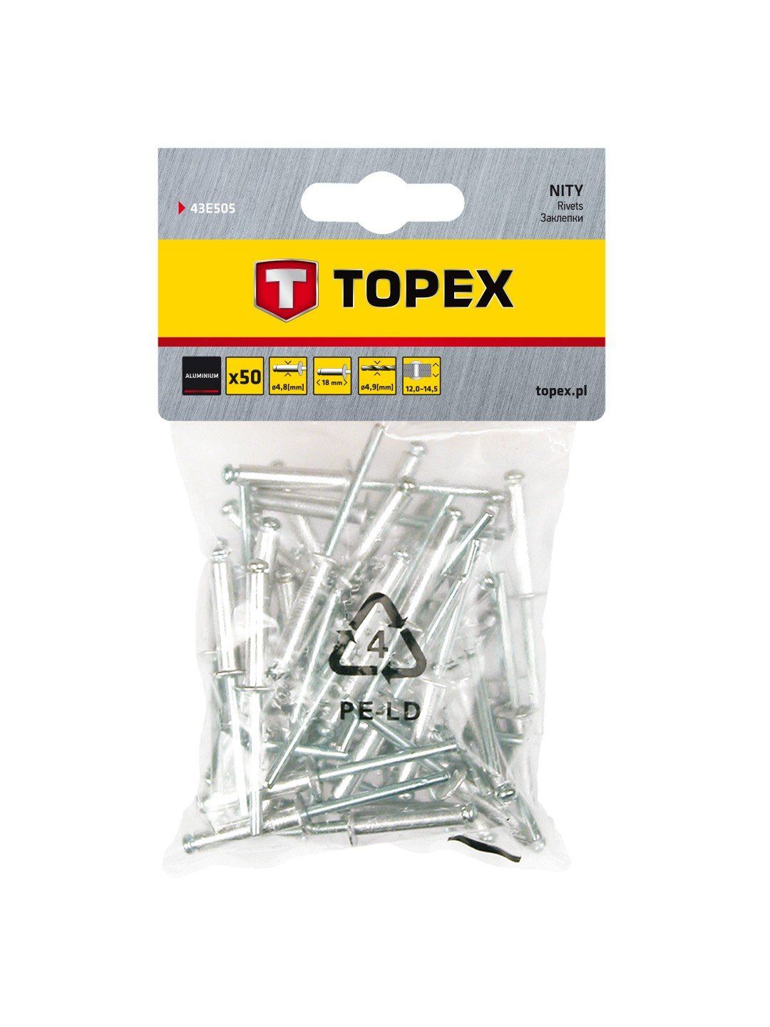 Nitter Topex 43E505; 4,8x18 mm; 50 stk.