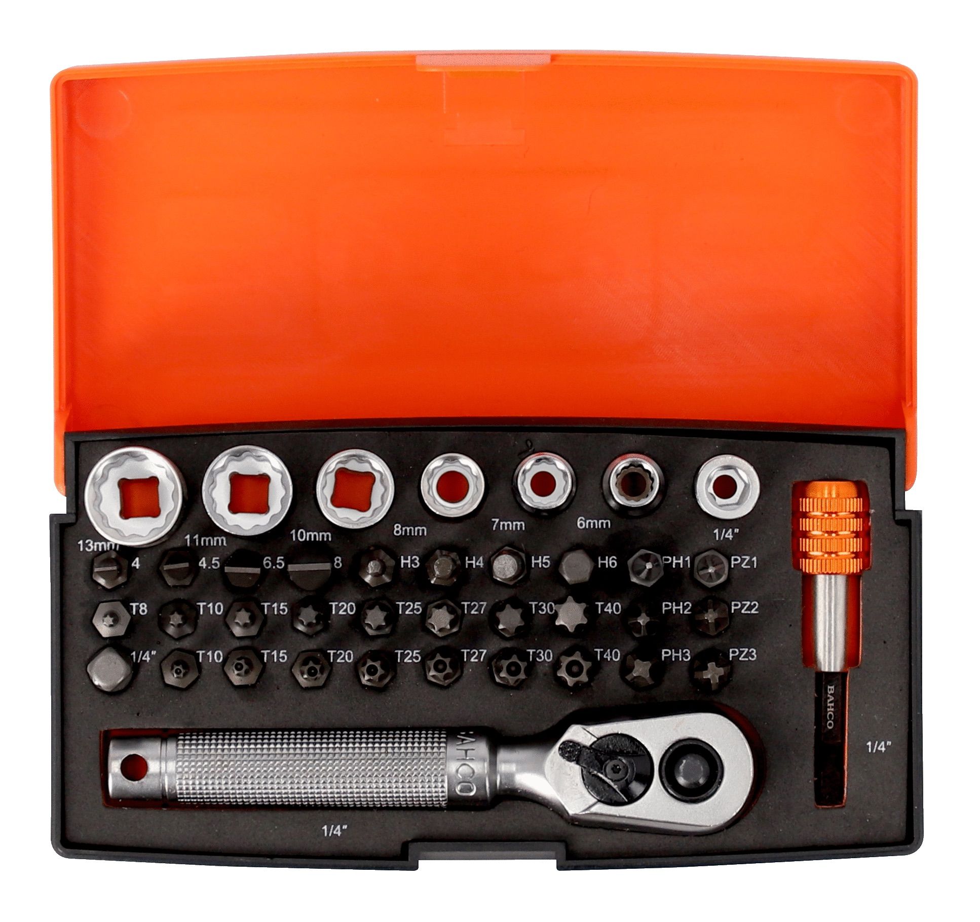 Værktøjssæt Bahco S39MH; 1/4''; 39 stk.