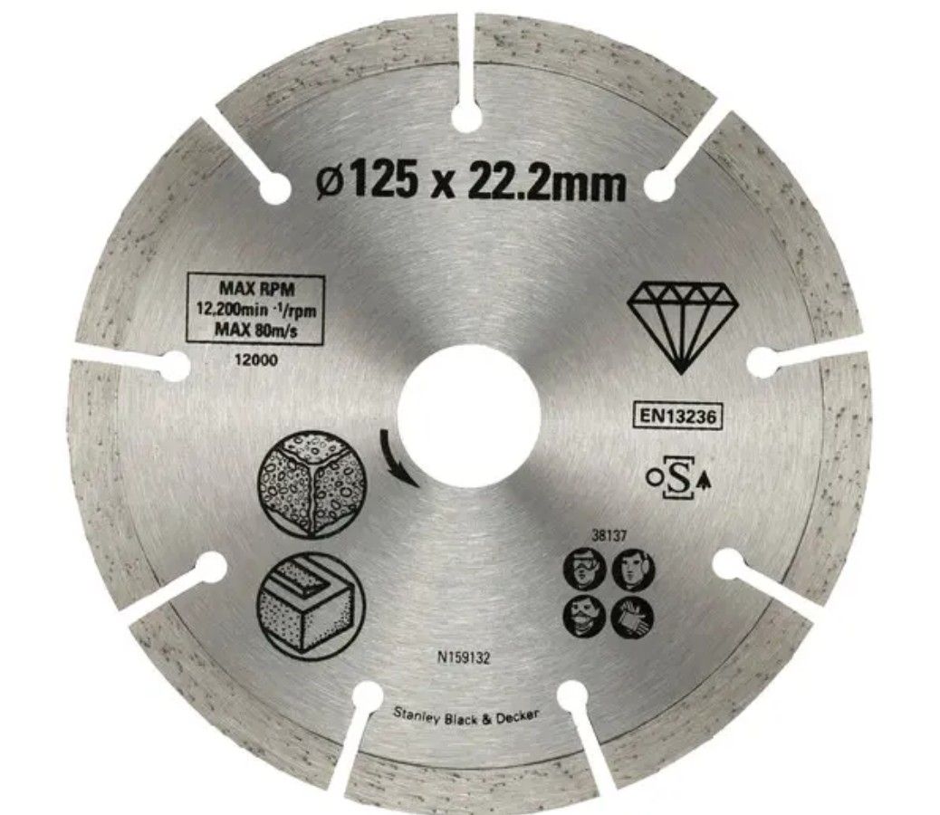 Diamantskæreskive Stanley STA38137-XJ; 125x22,2 mm