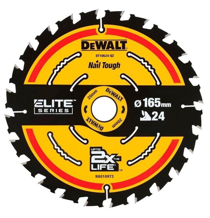 Rundsavsklinge til træ DeWalt DT10400-QZ; 165x20 mm; 24T