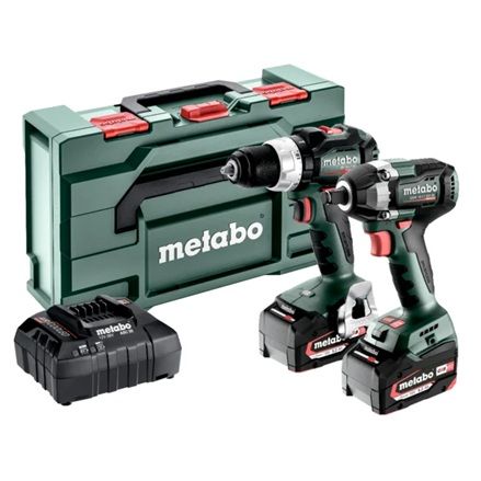 Værktøjssæt Metabo Combo Set 2.9.3 (BS 18 LT BL + SSW 18 LT 300 BL); 18 V; 2x5,2 Ah batt.