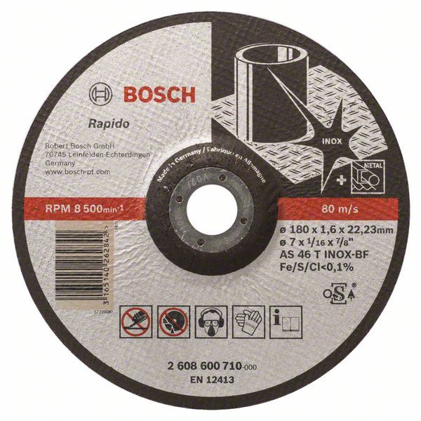 Skæreskive Bosch AS 46 T INOX BF; 180x1,6 mm