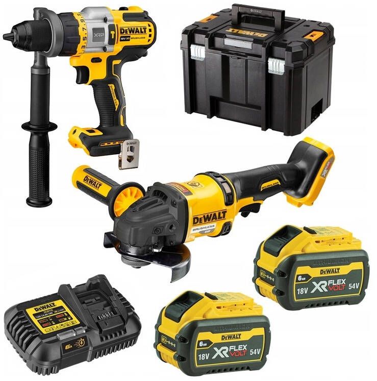 Værktøjssæt DeWalt DCK2016T2T-QW (DCD999 + DCG418); 2x6,0 Ah batt.