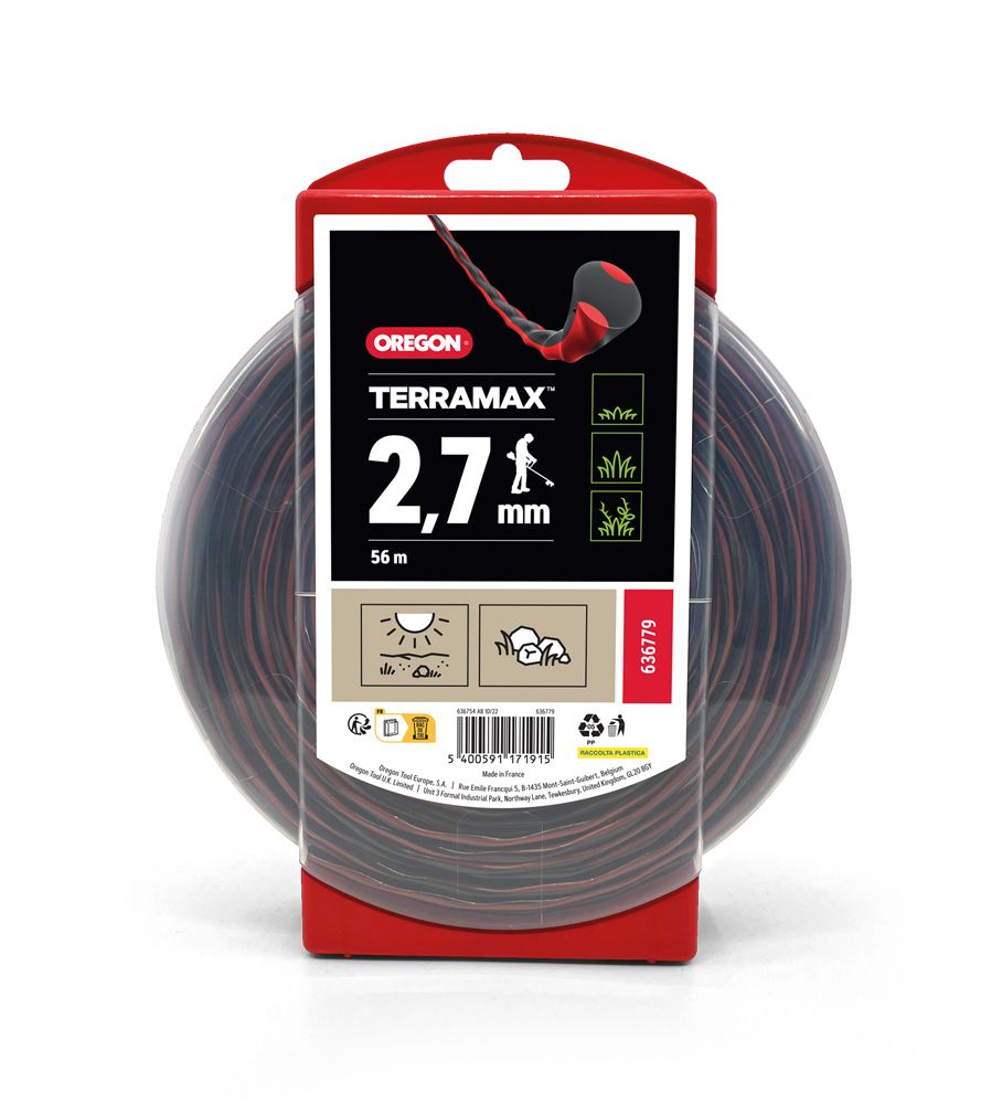 Trimmertråd Oregon TerraMax 636779; 2,7 mm x 56 m