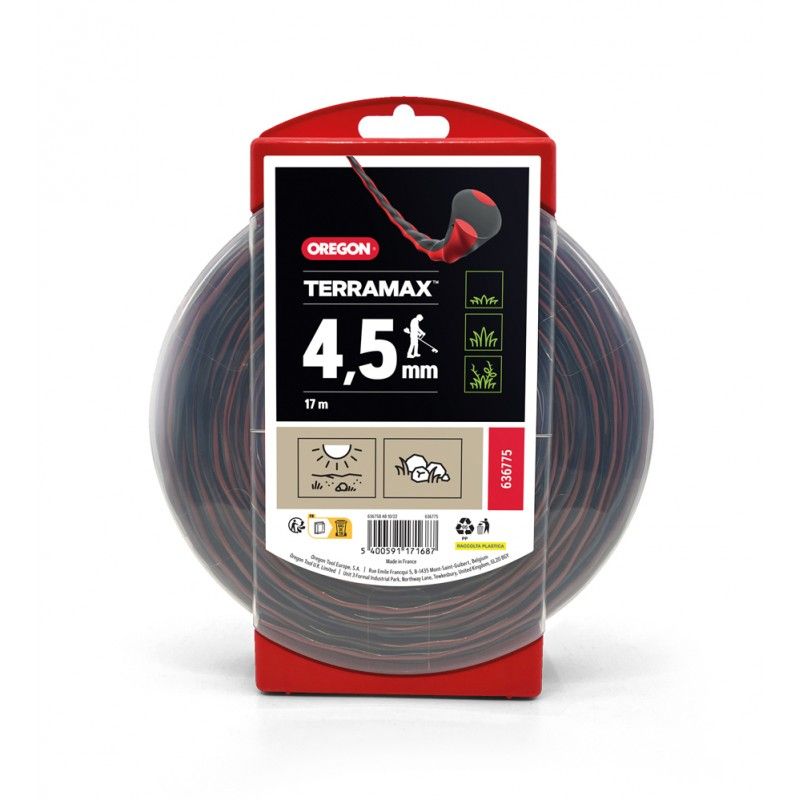 Trimmertråd Oregon TerraMax 636775; 4,5 mm x 17 m