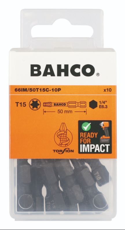 Impuls-drejemundstykke Bahco 66IM/50T15C-10P; T15; 50 mm; 10 stk.