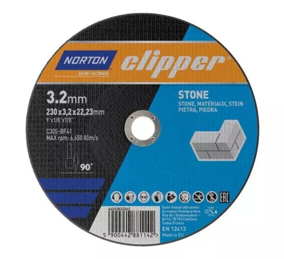 rundsavsklinge til sten Norton 66252839629; 180x22,23 mm stk.