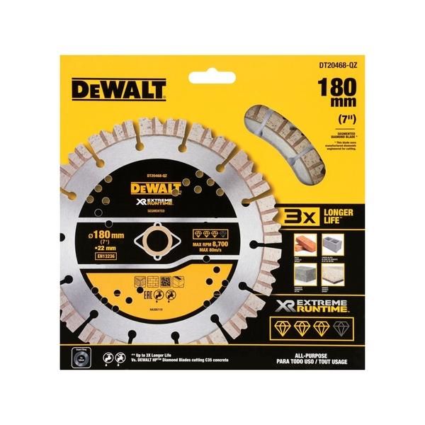 Diamantskæreskive DeWalt DT20468-QZ; 180x22,23 mm