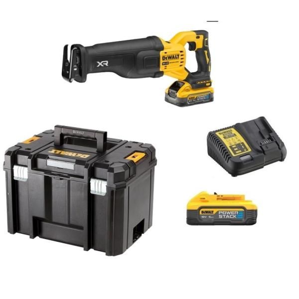 Batteridrevet bajonetsav DeWalt DCS386H2T-QW; 18 V; 2x5,0 Ah batt.