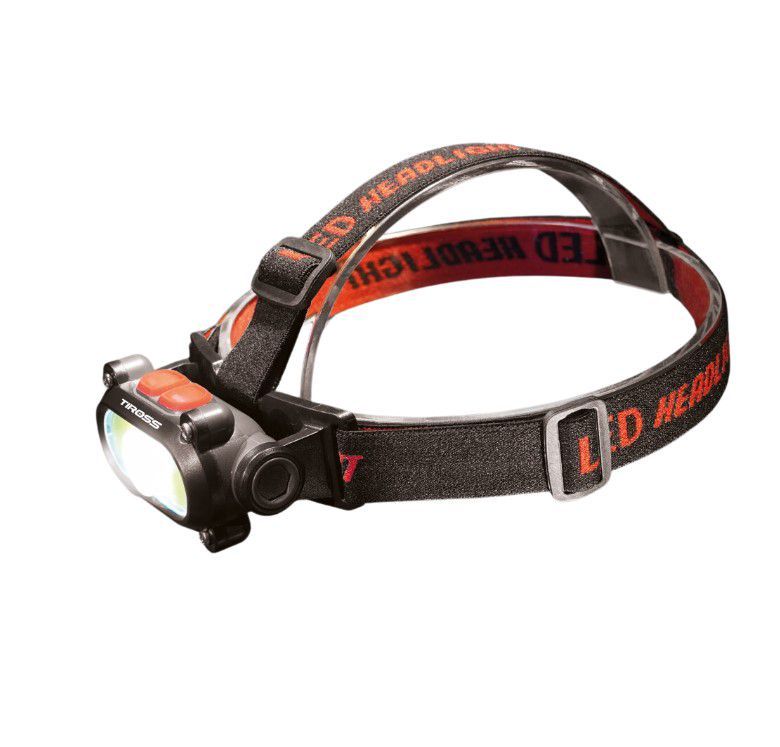 Forlygte Tiross TS-1963; LED; 120/200 lm; 1x1,2 Ah batt.