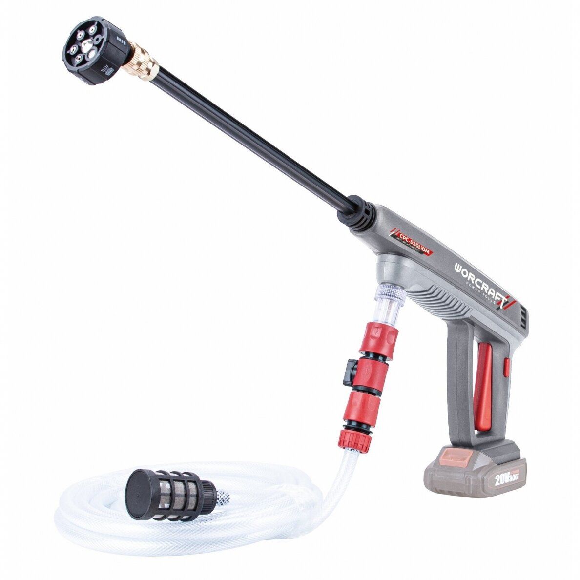 Rengøringsudstyr Worcraft CPCS20LiDM; 24 bar; 20 V; 1x2,0 Ah batt.