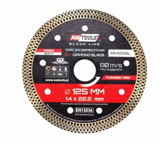 Diamantskæreskive AWTools AW45525BL; 125x22,2x1,4 mm