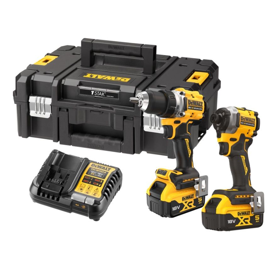 Værktøjssæt DeWalt DCK2051P2T-QW (DCD800 + DCF850); 18 V; 2x5,0 Ah batt.