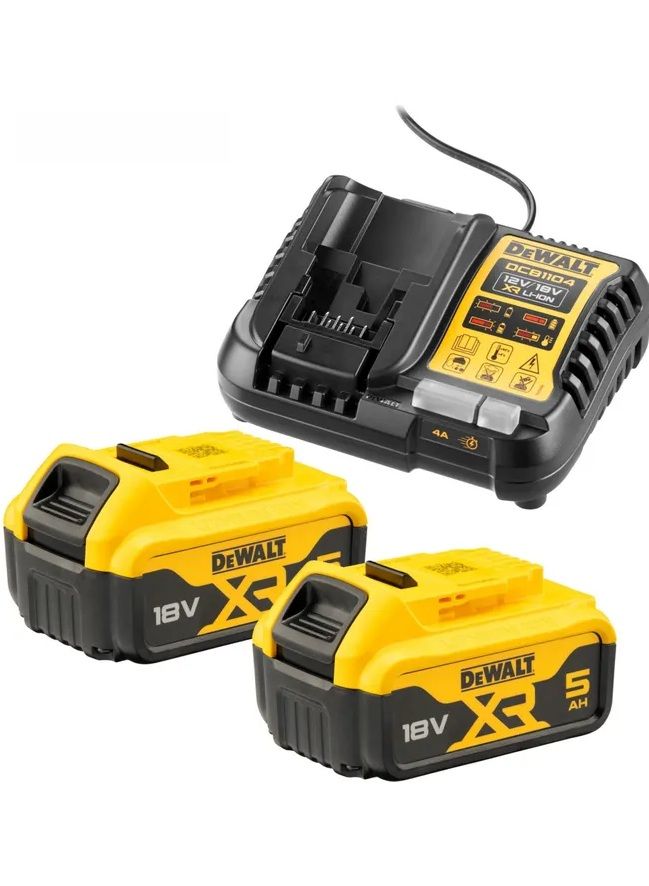 Tilbehørssæt DeWalt DCB184P2-XJ; 18 V; 2x5,0 Ah batt.