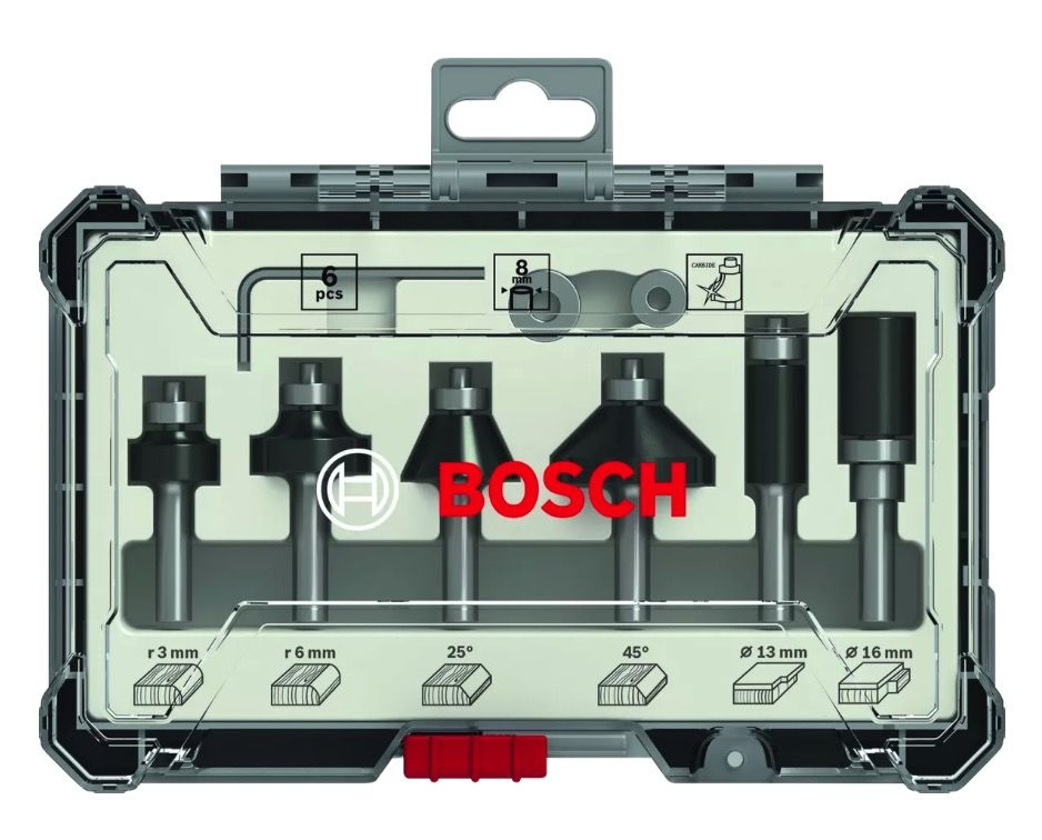 Fræsersæt Bosch 2607017470; 1/4''; 6 stk.