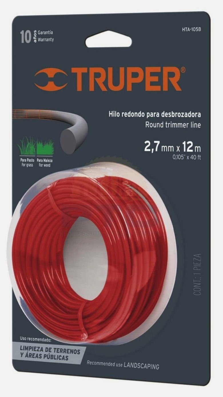 Trimmertråd Truper HTA-105B; 2,7 mm x 12 m