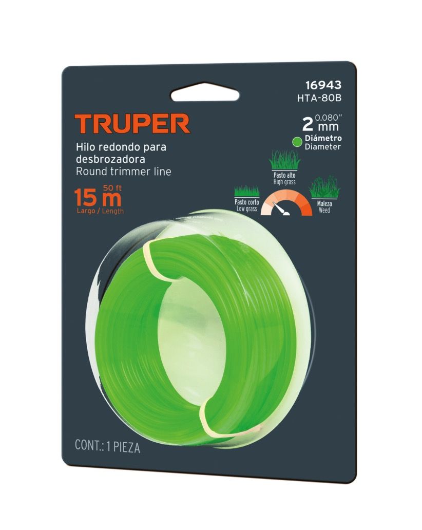 Trimmertråd Truper HTA-80B; 2,0 mm x 15 m