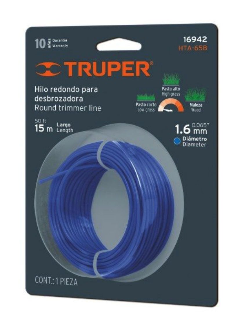 Trimmertråd Truper HTA-65B; 1,6 mm x 15 m