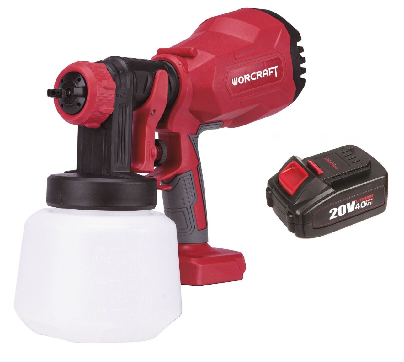 Malersprøjte system Worcraft CSG-S20LIA; 20 V; 1x4,0 Ah batt.