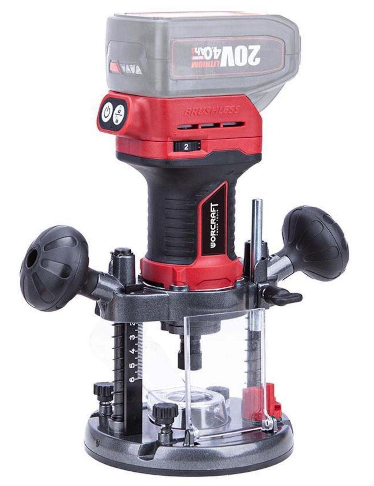 Overfræser Worcraft CER-S20LiB; 20 V; (uden batteri og oplader)