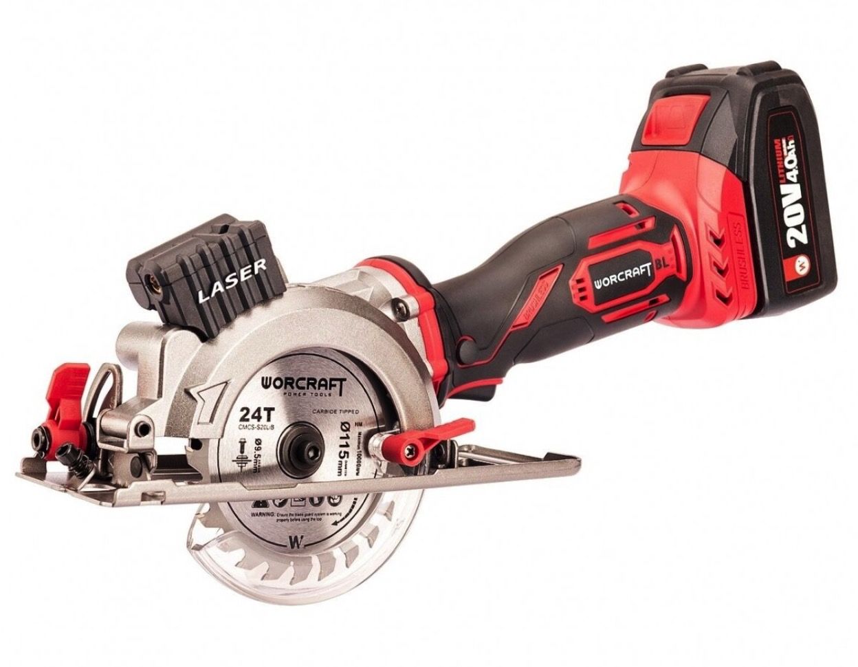 Batteridrevet rundsav Worcraft CMCSS20LiB; 20 V; 1x4,0 Ah batt.