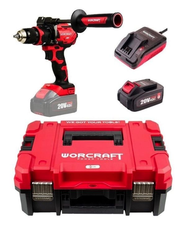 Slagskruetrækker / bor Worcraft CHDS20LIBHX; 20 V; 1x4,0 Ah batt.