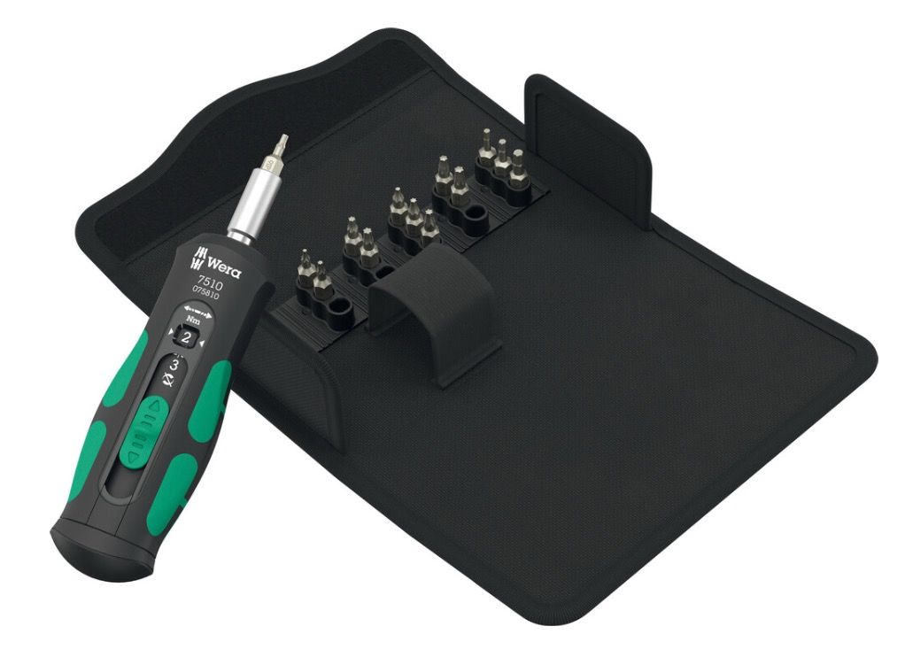 Dynamometer skruetrækker Wera 7510/14; 1/4''; 1,0-3,0 Nm; 14 stk.