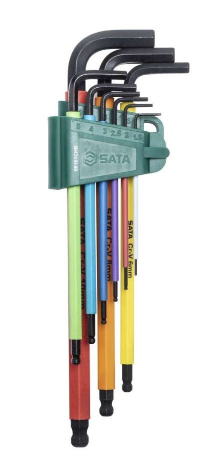 Sekskantnøgle sæt Sata ST09101CHBSJ; 9 stk.