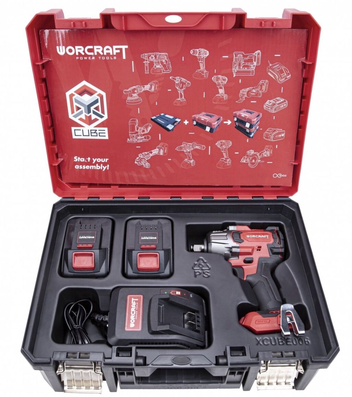 Slagnøgle Worcraft CIWS20LIB850X; 20 V; 2x4,0 Ah batt.