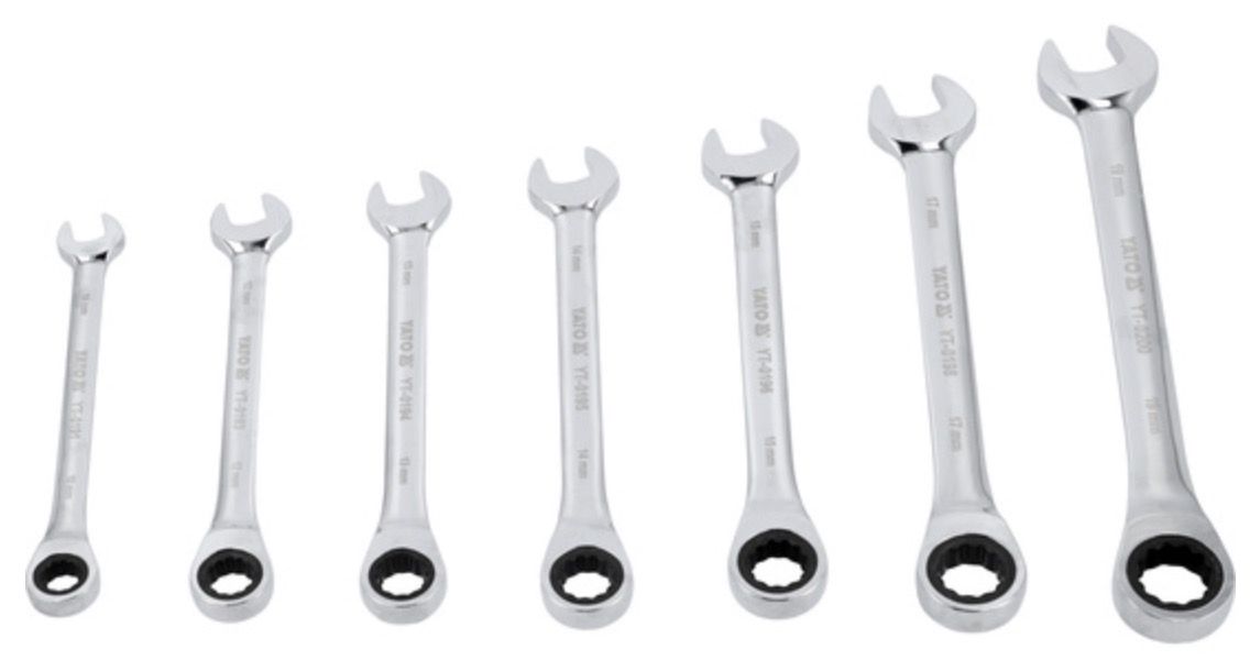 Skiftenøgle sæt Yato YT-0208; 10-19 mm; 7 stk.
