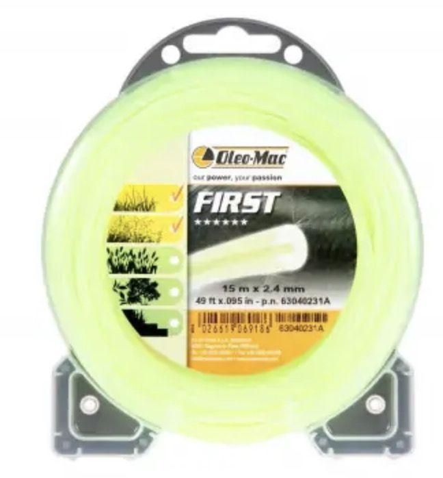 Trimmertråd Oleo-Mac 63040231A; 2,4 mm/15 m