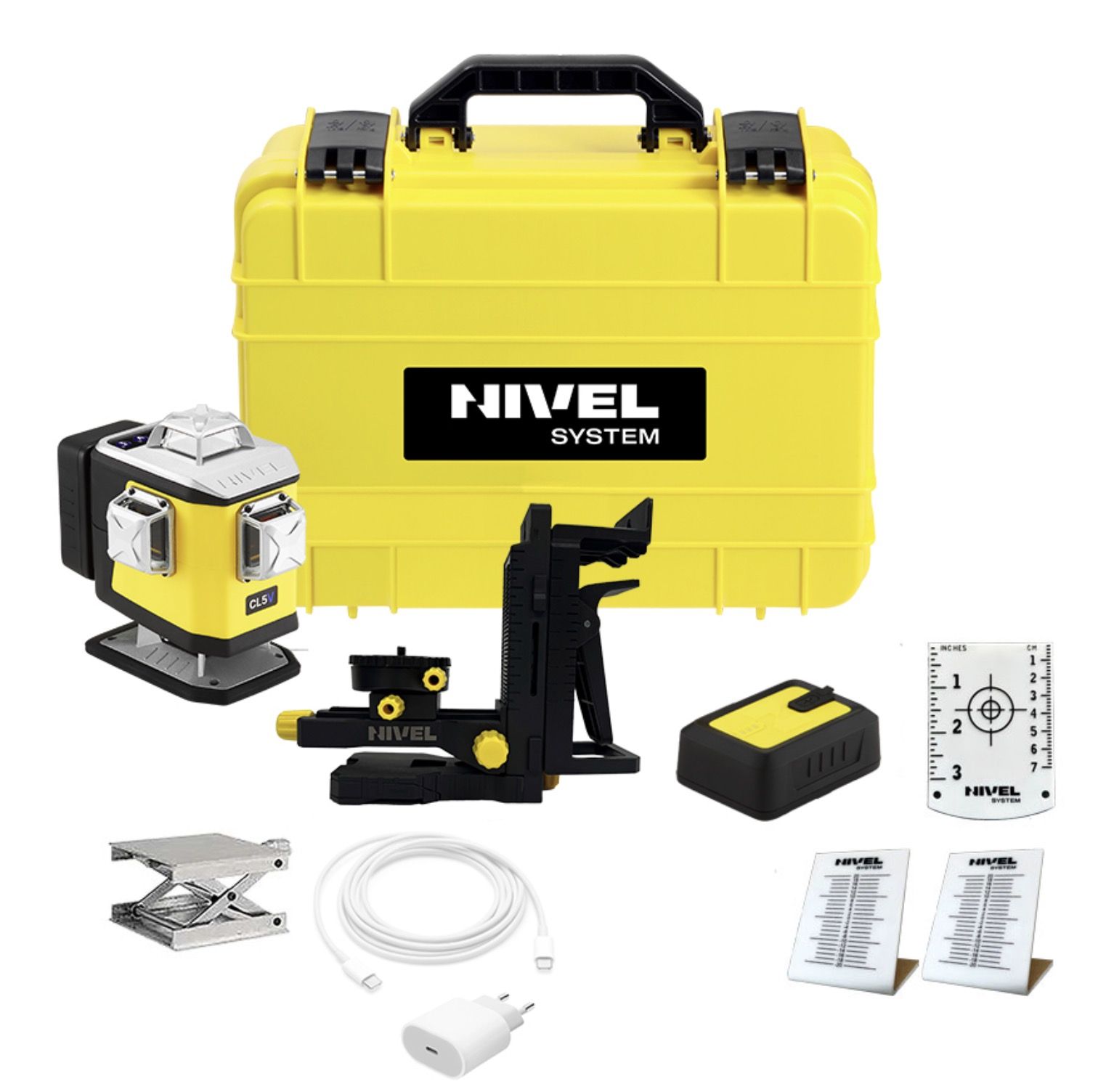 Selvnivellerende krydslinjelaser Nivel System CL5V + tilbehør
