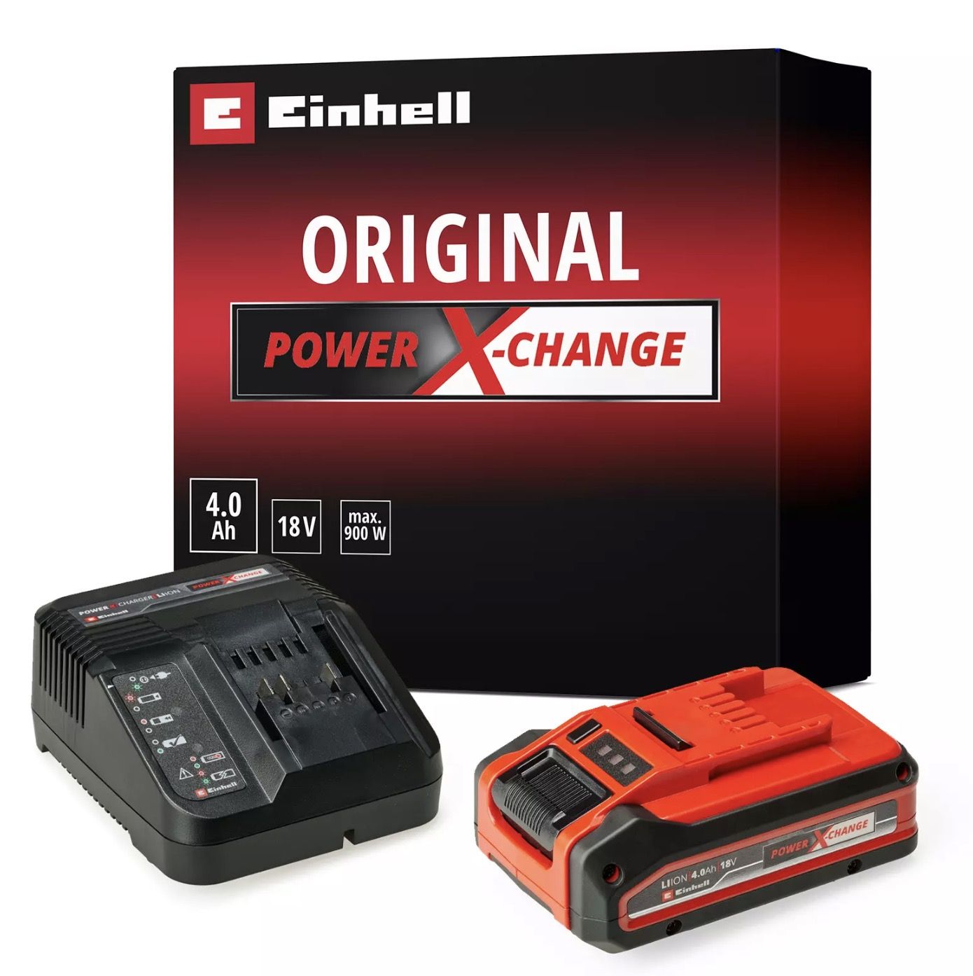 Batteri Einhell PLUS PXC; 18 V; 1x4,0 Ah; Li-ion + lader