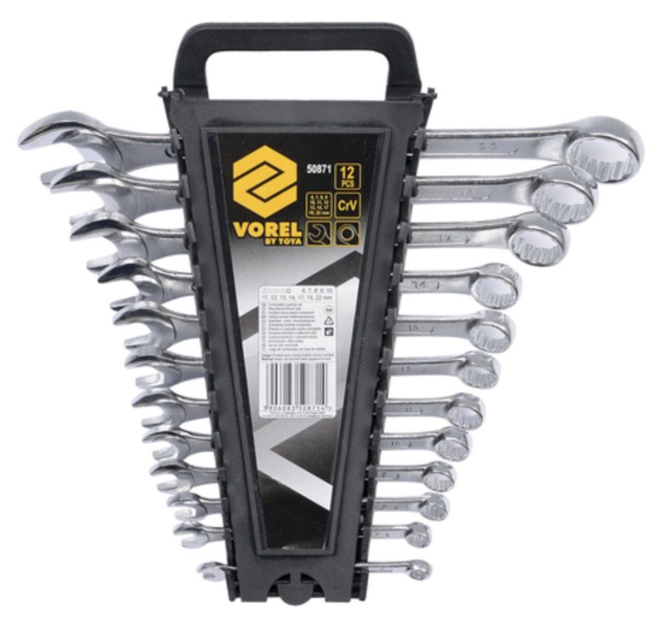 Kombinationsnøglesæt Vorel 50871; 6-22 mm; 12 stk.
