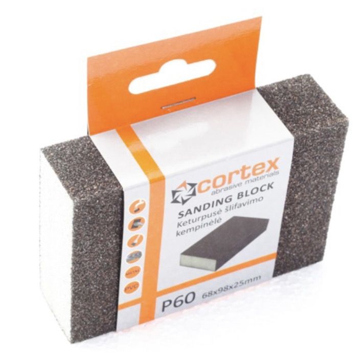 Slibesvamp Cortex 14416; 98x68x25 mm; P80