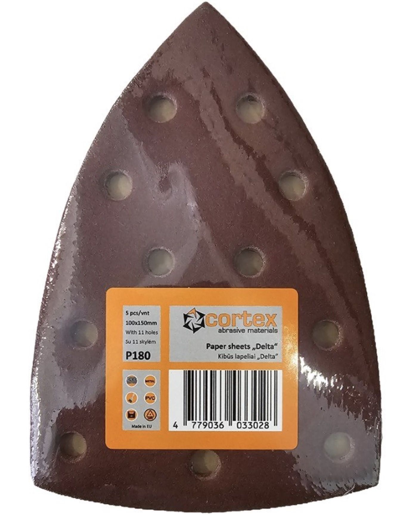 Sandpapir til deltasliber Cortex 35236; 100x150 mm; P180; 5 stk.