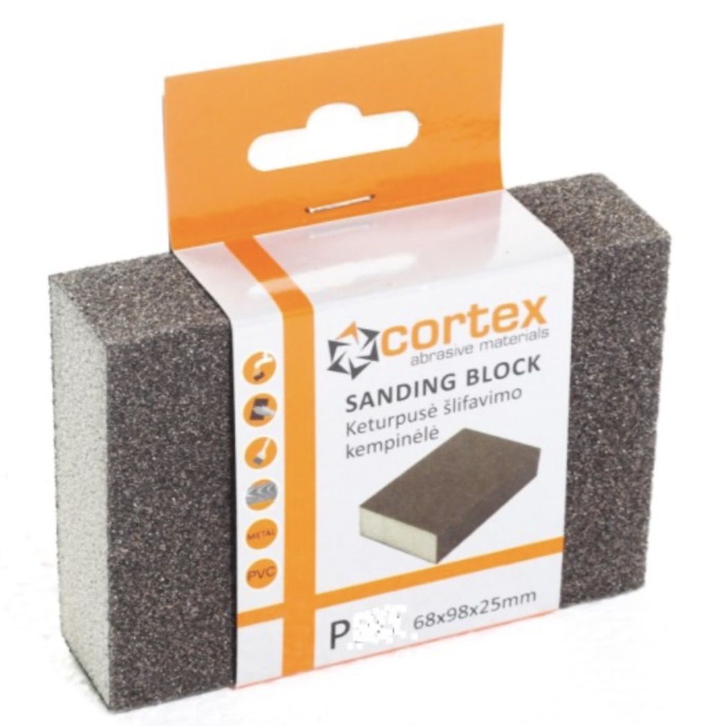 Slibesvamp Cortex 14418; 98x68x25 mm; P120