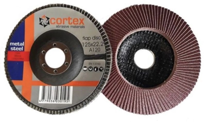 Fanformet slibeskive Cortex 14009; 125x22,2 mm; P120
