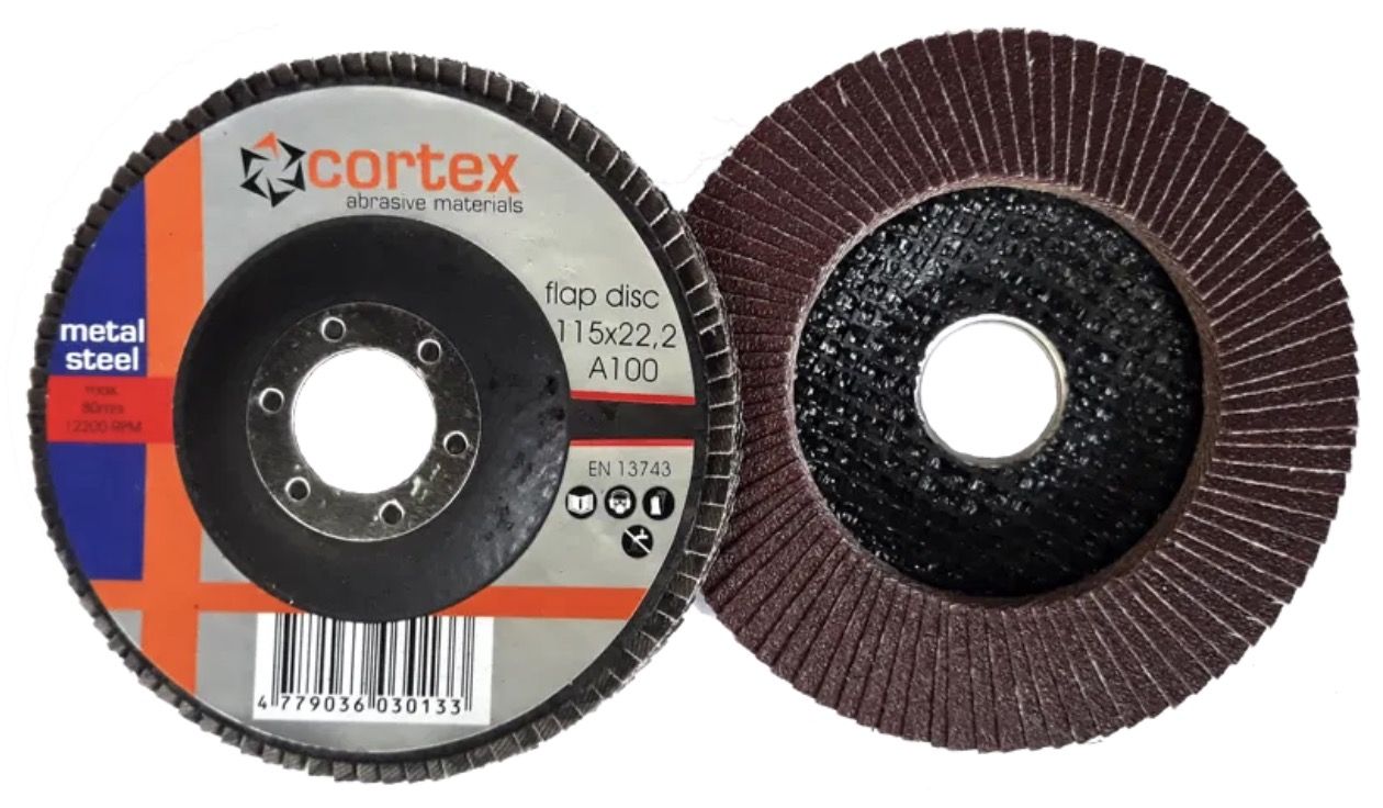 Fanformet slibeskive Cortex 14003; 115x22 mm; P100