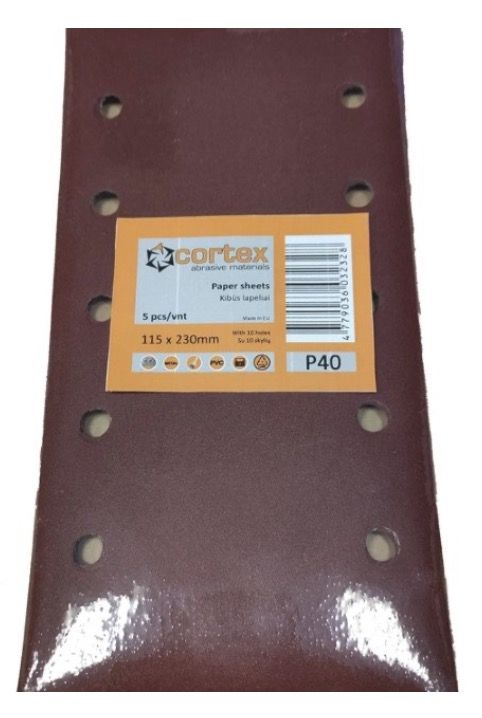 Sandpapir til kredsløbssander Cortex 31416; 115x230 mm; P60; 5 stk.
