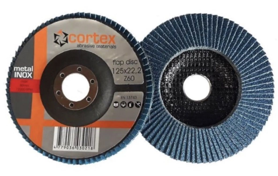 Fanformet slibeskive Cortex 14011; 125x22,2 mm; P60