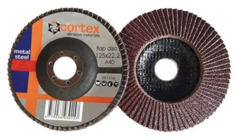 Fanformet slibeskive Cortex 14005; 125x22,2 mm; P40