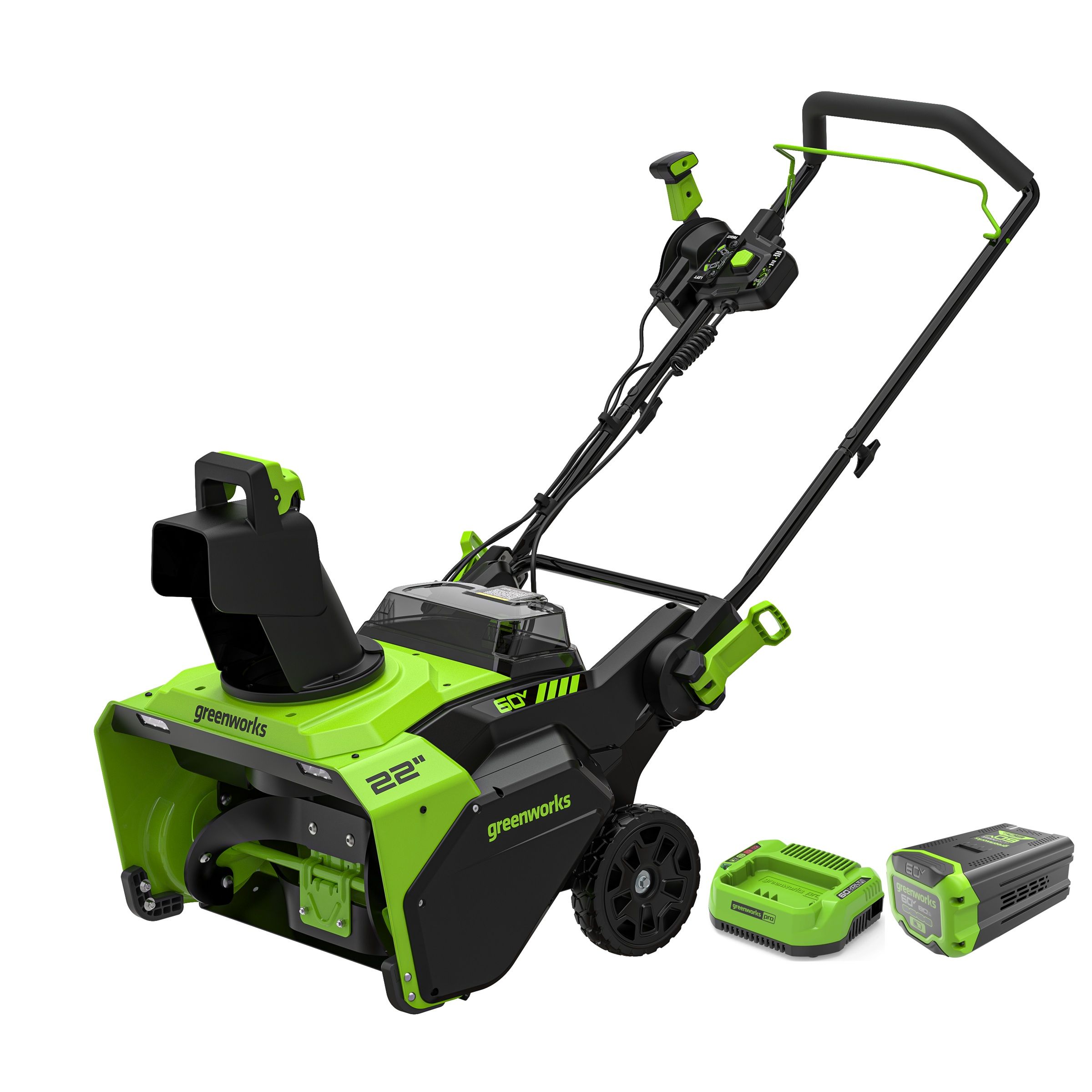 Sneblæser Greenworks GD60STK8; 60 V; 1x8,0 Ah batt.