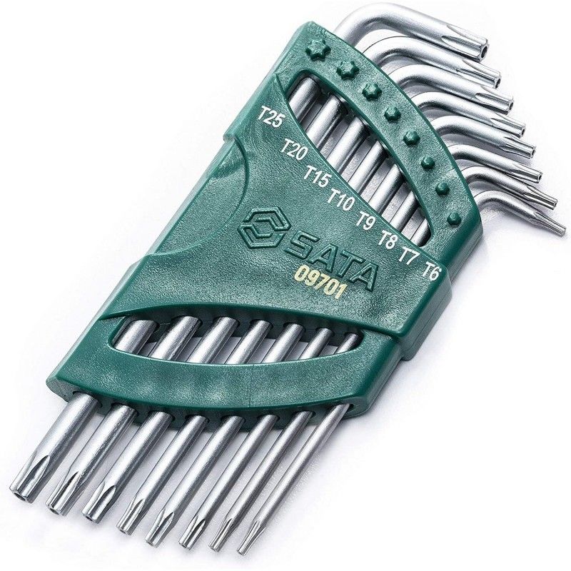 Fastnøkkelsett Sata ST09701; T6-T25; 8 stk.