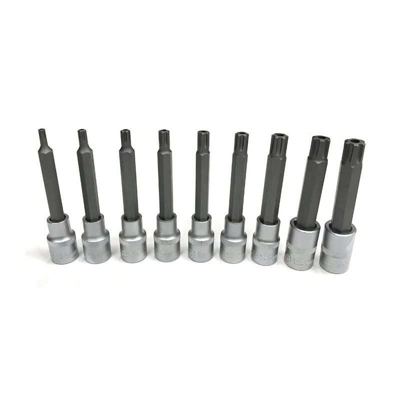 Socket &amp; bit set Ellient Tools SB2129; 1/2''; 3/8''; 9 stk.