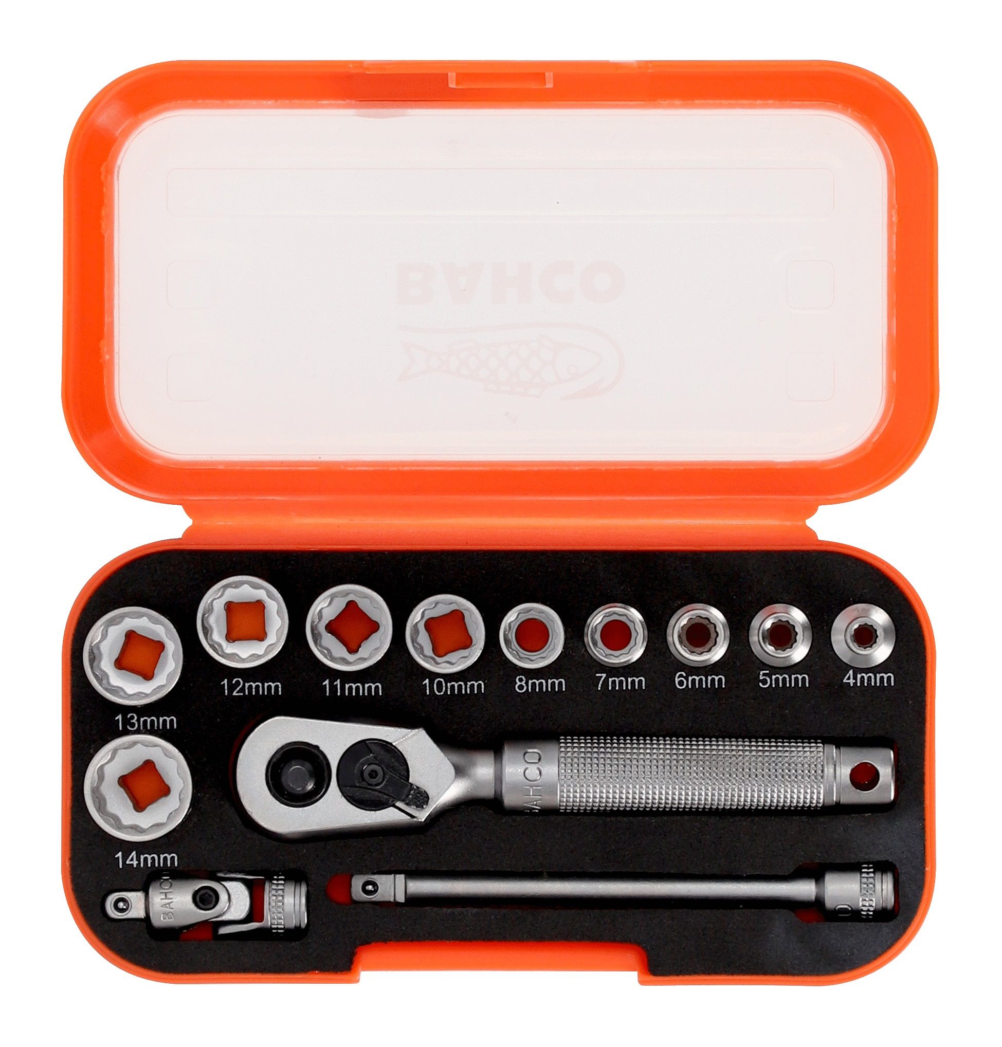 Socket nøglesæt Bahco S13MC10.5; 1/4''; 13 stk.