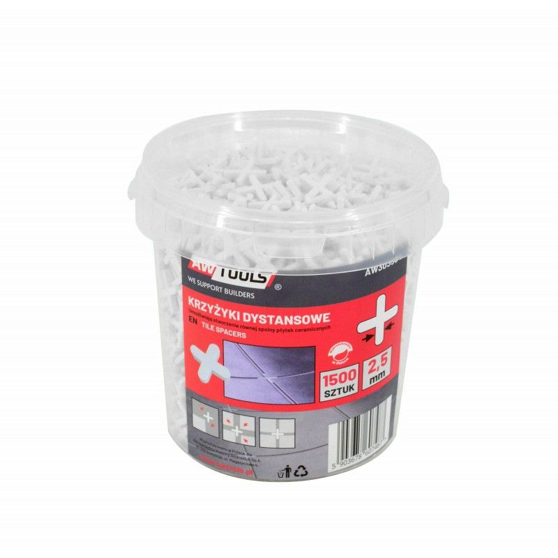 Flisekryss AWTools AW303554; 2,5 mm; 1500 stk.