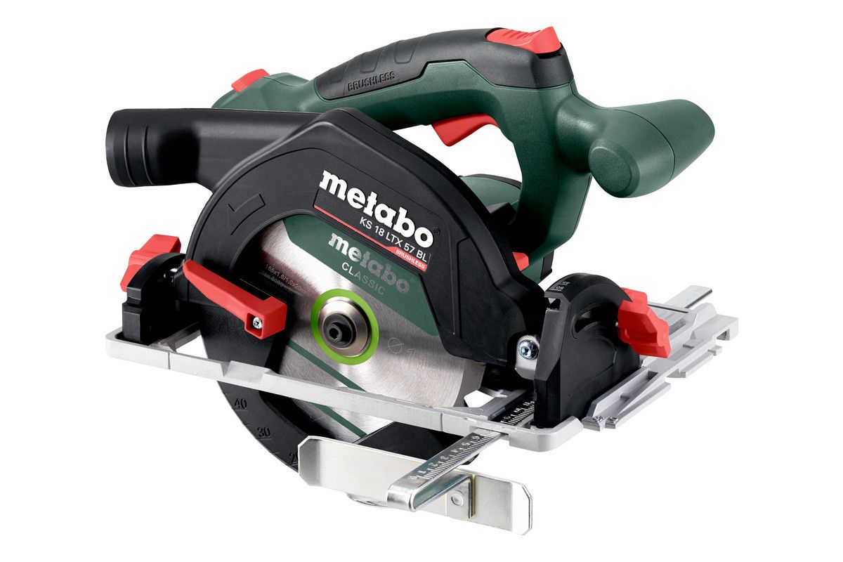 Batteridrevet rundsav Metabo KS 18 LTX 57 BL; 18 V; 165x20 mm (uden batteri og oplader)