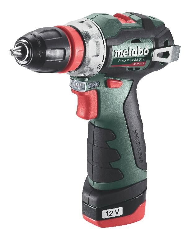 Akku. skruetrækker Metabo PowerMaxx BS BL Q; 12 V; 35 Nm; 2x2 Ah batt.