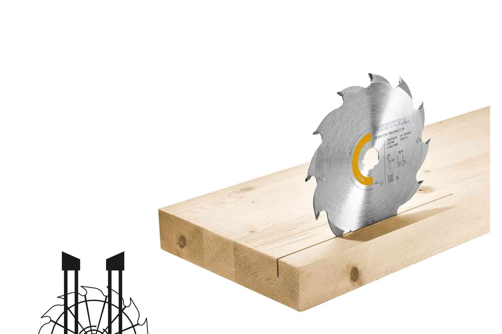 Rundsavsklinge til træ Festool; 160x2,2x20,0 mm; Z12; 20°